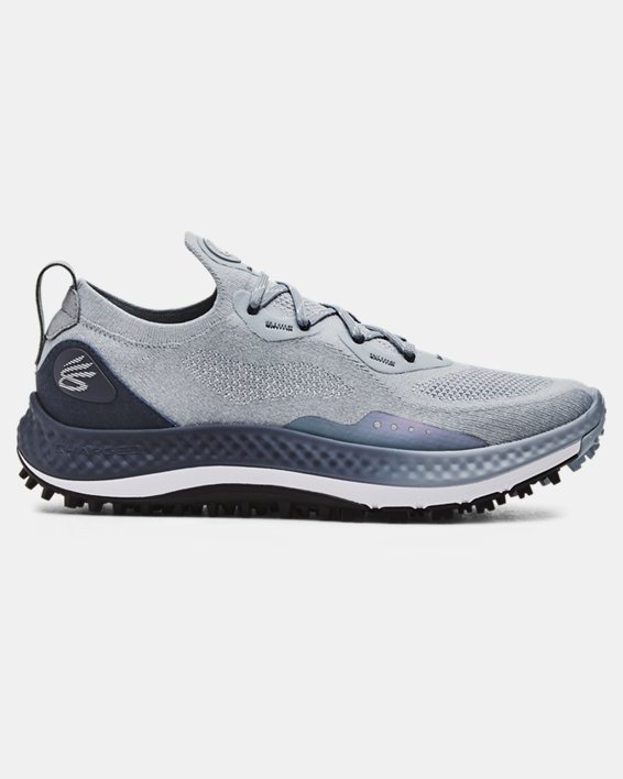 Men's Curry Charged Spikeless Golf Shoes in Blue image number 0